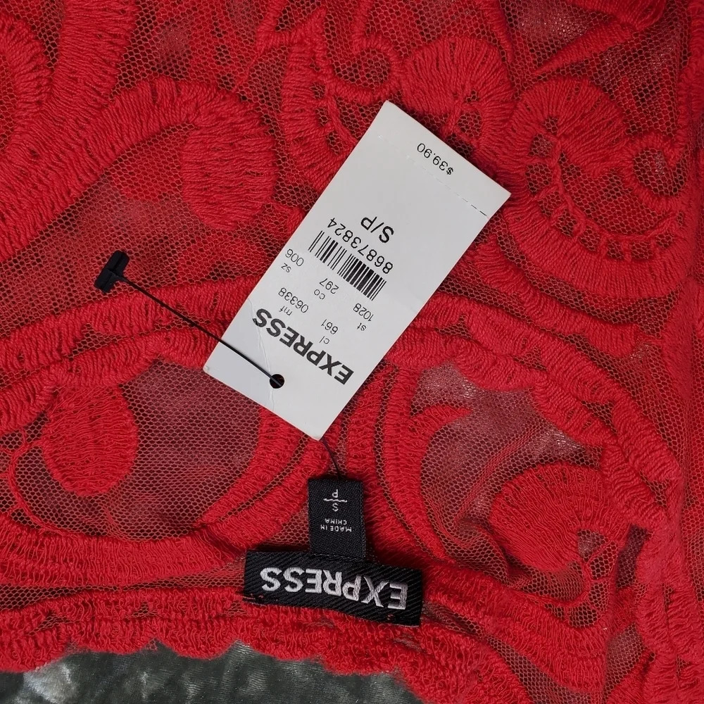 Express Red Embroidered Tank - Picture 6 of 6